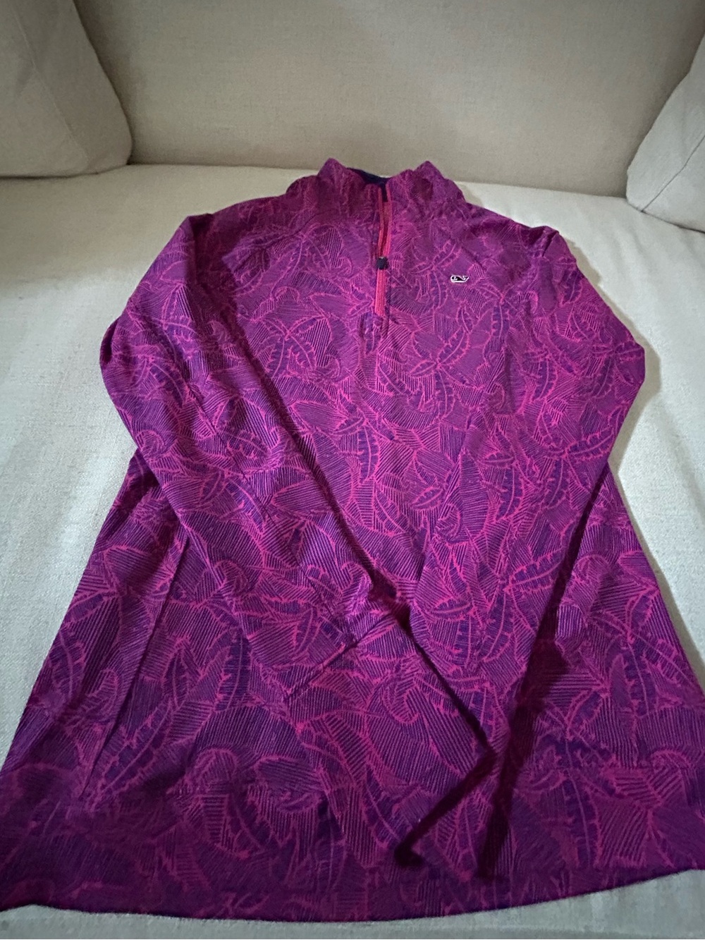 Vineyard Vines Pink and Navy Quarter Zip